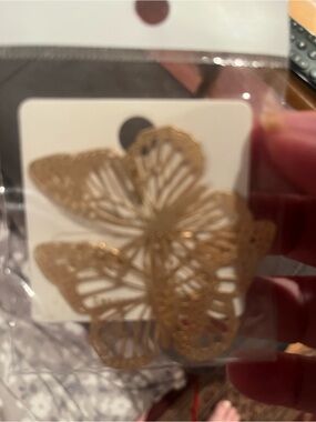 V Foxy Collection Delicate Gold Butterfly Earrings - Filigree Cutout